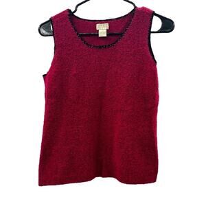 Vintage Sigrid Olsen Sport Burgundy Red Sleeveless Knit Top‎ Size S